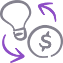 Light bulb and coin icon